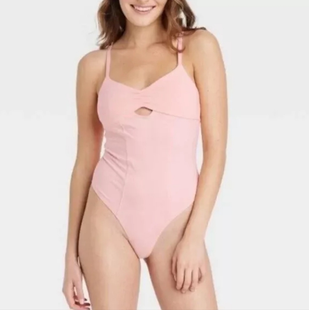 Colsie Women's Thong Bodysuit Size Multi Color Soft Pink #easter #spring #summer